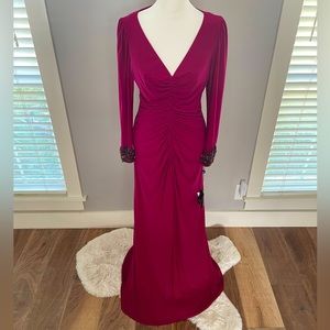 NWT Adrianna Papell fuschia ruched jersey dress in Sz 4